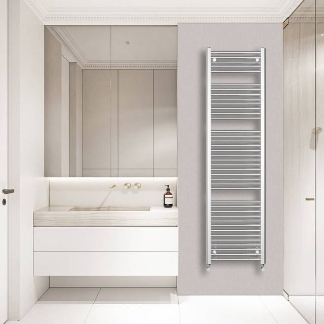 (1800x500mm) Warmehaus Straight Heated Towel Rail Central Heating for Bathroom Kitchen Radiator Ladder Chrome