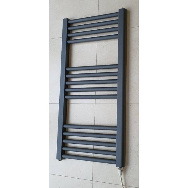 (Anthracite, 400 x 800 Flat) Heat And Things  Black & Anthracite Electric Heated Towel Rail Bathroom Radiator