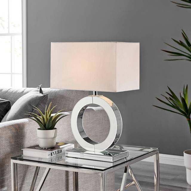 Furniturebox Cleo White Table Lamp - 38 x 23 x 56cm