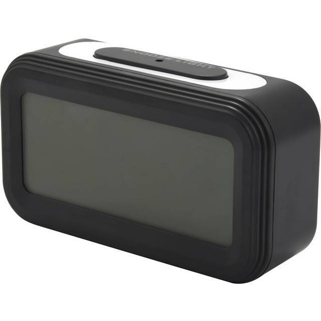 [Upgrade Version] Battery Operated Alarm Clock,Electronic Lcd Display Digital Alarm Clocks With Snooze,Backlight,Night Light,Temperature (Black)