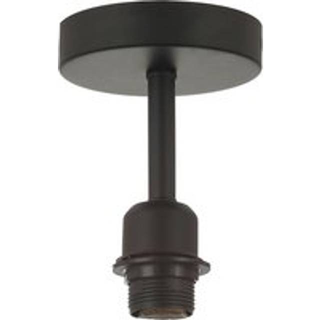 Metal Ceiling Light Fitting for Industrial Style Light Bulbs - Black - One Size