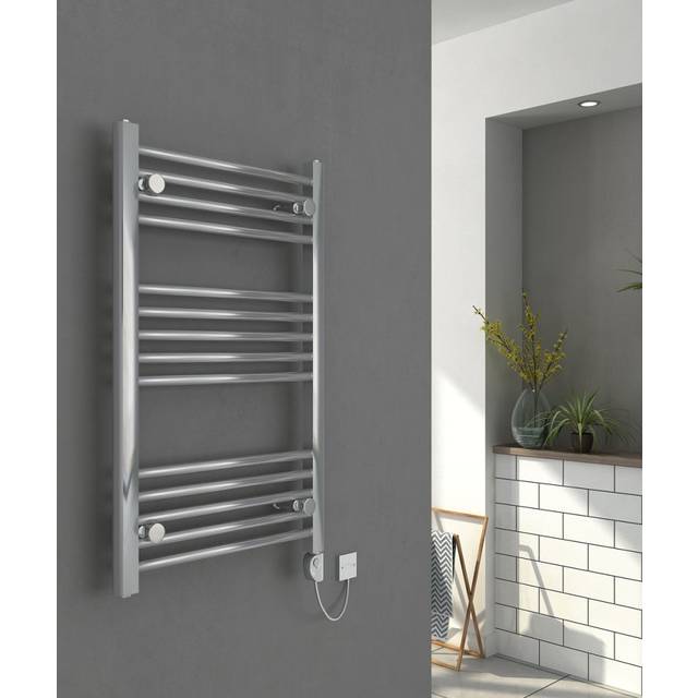 Warmehaus - Chrome Electric Heated Towel Rail Thermostatic 150W 800x500mm