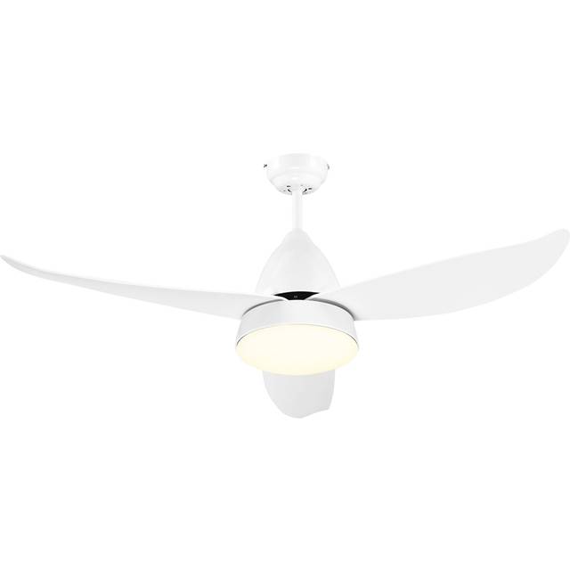 Portland White Reversible Ceiling Fan with Light - 122 x 122 x 45cm