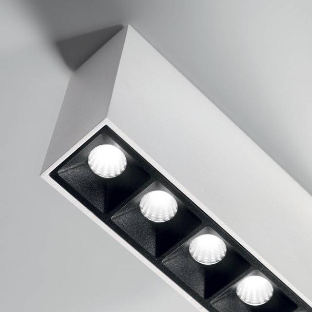 Lika Rectangle 5 Light Surface Mounted Downlight White 13.5cm 3000K - One Size