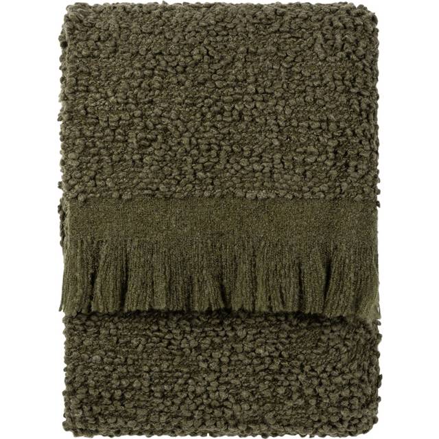 Yard Ulsmere Boucle Fringed Throw, Green