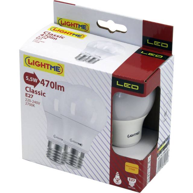 LightMe LM85905 LED-lamp EEK F (A - G) E27 Päronform 4.9 W = 40 W Varmvit (Ø x H) 60 mm x 108 mm 2 st