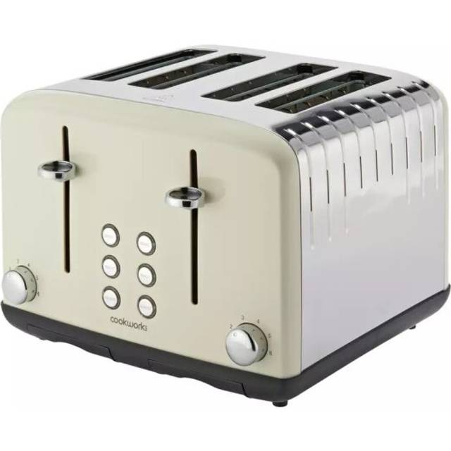 Cookworks Pyramid 4 Slice Toaster - Almond