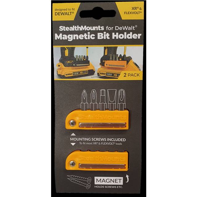 StealthMounts Magnetic Bit Holder for Dewalt XR & Flexvolt Tools Pack of 2