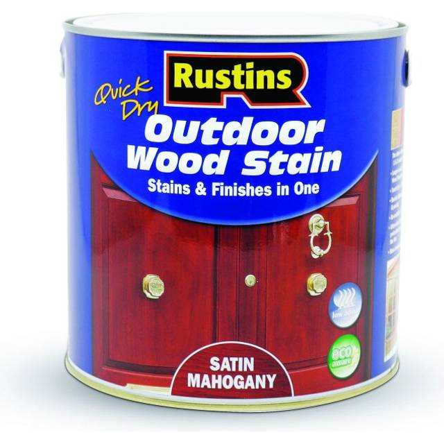 Rustins Quick Dry Outdoor Wood Stain Satin - Mahogany 2.5ltr