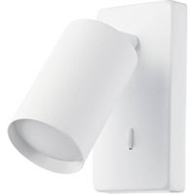 Modern Designer LED Powered Matt White Metal Spot Wall Light Fixture with Switch - One Size
