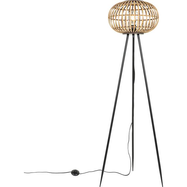 Qazqa - Oriental Tripod Floor Lamp Bamboo - Amira