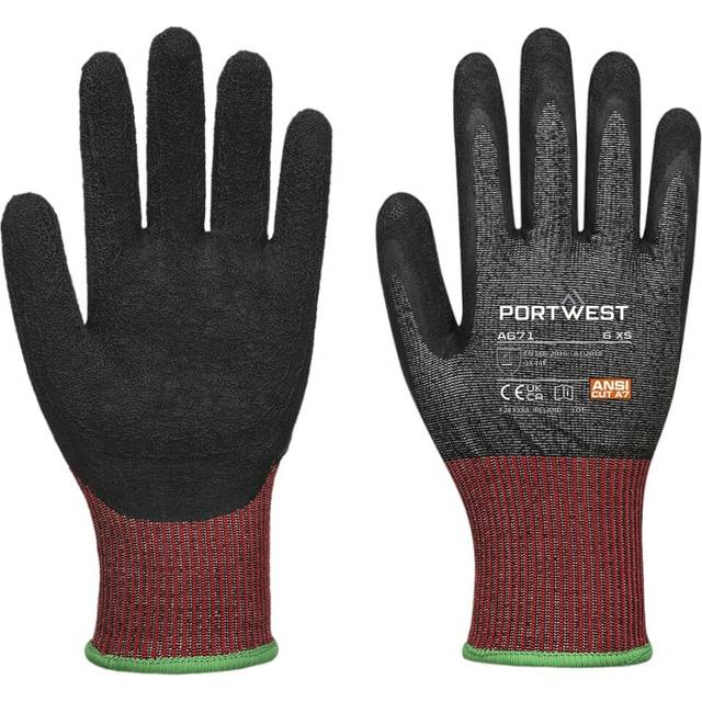 (M, Black) Portwest Unisex Adult A671 CS F13 Latex Cut Resistant Gloves