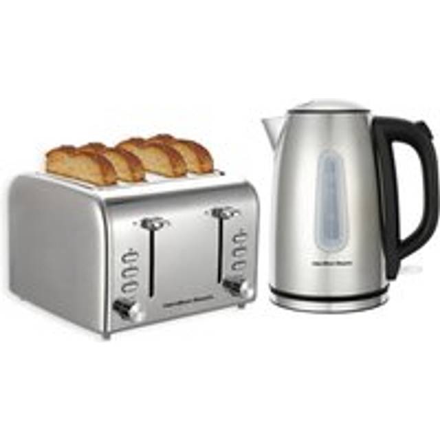 Rise Polished Kettle and 4 Slice Toaster Bundle - Silver