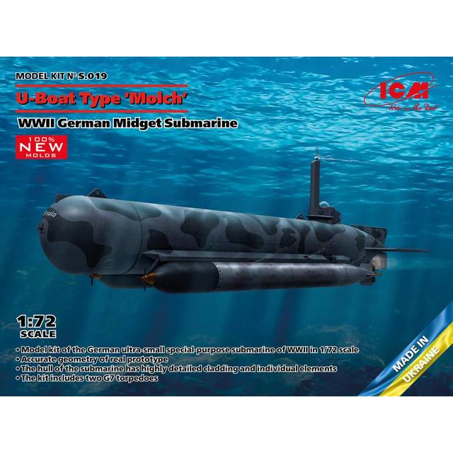 ICMS019 - ICM 1:72 - U-Boat Type 'Molch' WWII German Midget Submarine