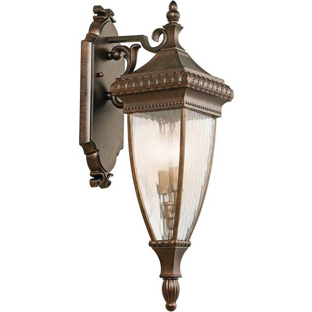 Outdoor IP44 Twin Wall Light Brushed Bronze LED E14 60W