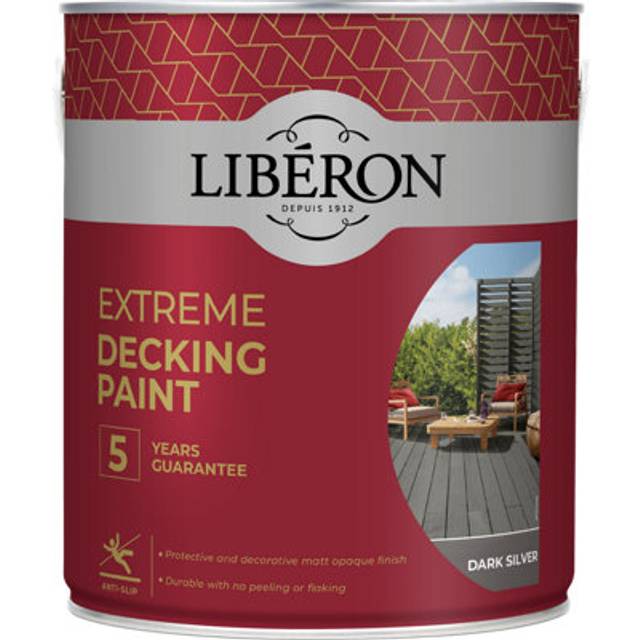 Liberon Extreme Decking Paint, Dark Silver 2.5L, Paints, Decking Paint