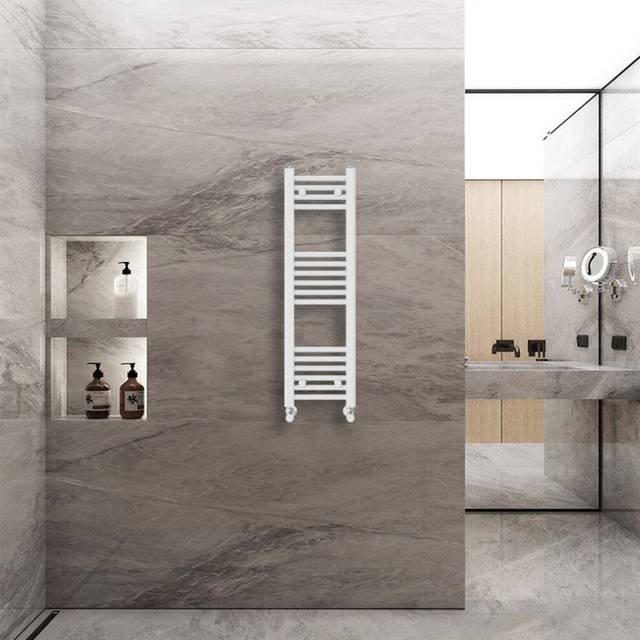 (1000x300mm) Warmehaus Straight Heated Towel Rail Central Heating for Bathroom Kitchen Radiator Ladder White