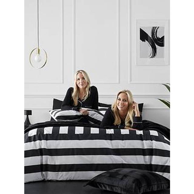 Style Sisters Bold Stripe Duvet Cover Bedding Set Black White - Black/White