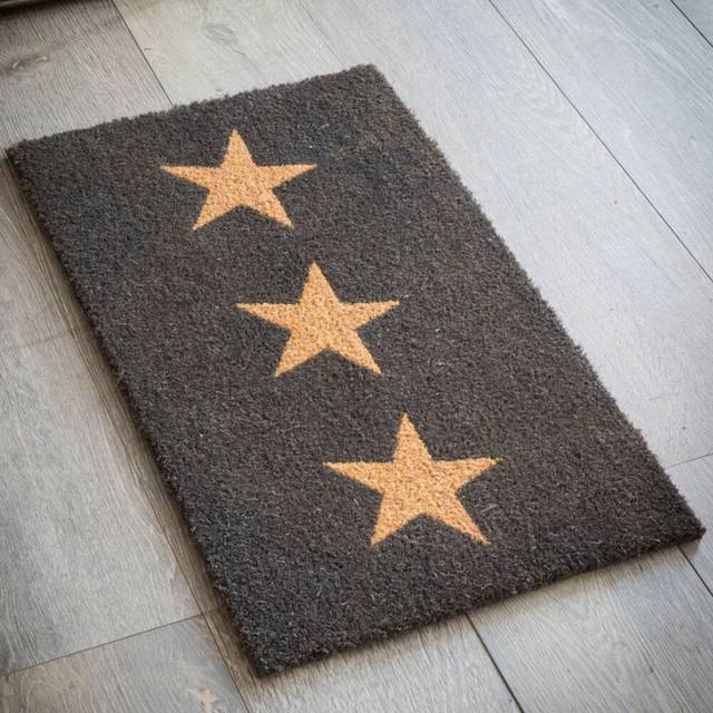 Doormat 3 Stars - Small / Dark Charcoal