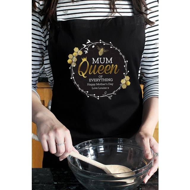 Personalised Queen Bee Black Apron