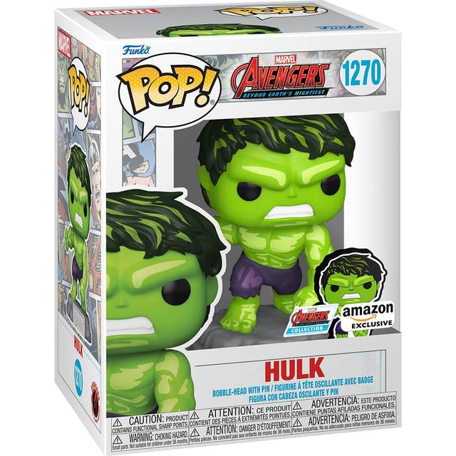POP! Marvel: A60- Comic Hulk With Enamel Pin - Marvel Comics - Amazon Exclusive - Collectable Vinyl Figure - Gift Idea - Official Merchandise - Toys