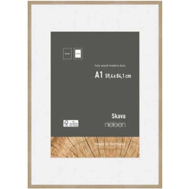Nielsen Skava A1 White Wooden Picture Frame With A2 Mount, White