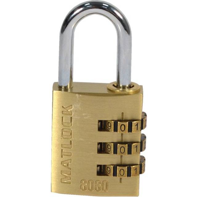 Matlock 3 Dial Brass Combination Padlocks - 30mm, Pack of 4