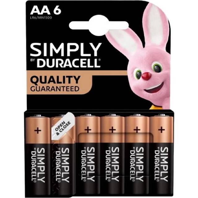 Duracell AA Simply Duracell Alkaline Batteries - 6 Pack
