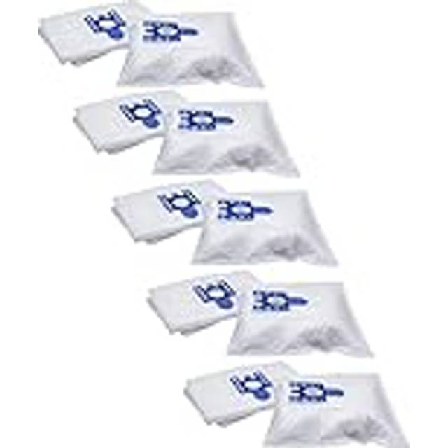 50x Vacuum Cleaner Bag compatible with Miele Allergy Control, Allergy Stop Vacuum Cleaner - Microfleece, Typ g/h/n, 30 cm x 22 cm, Blue, White - Vhbw