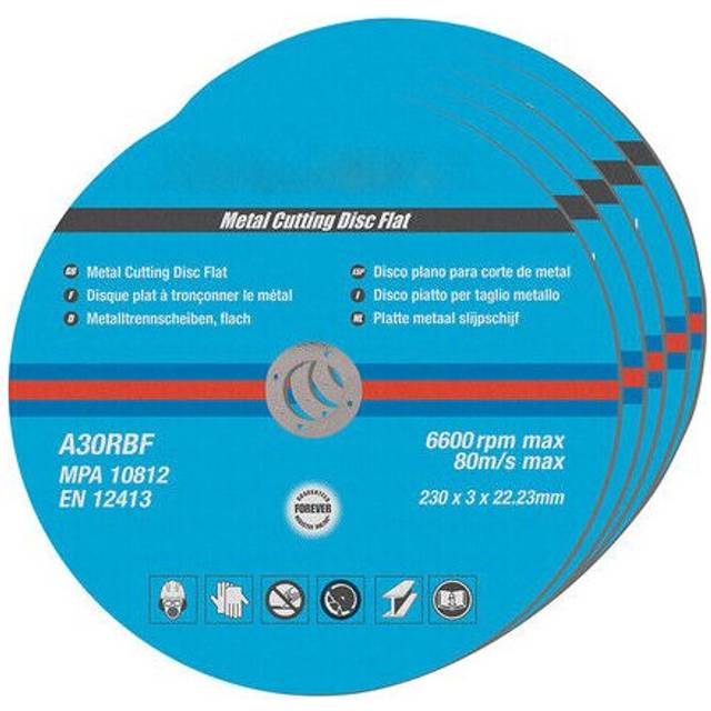 QTY 5 Metal Cutting Discs Flat 230 x 3 x 22.2mm For Angle Grinder
