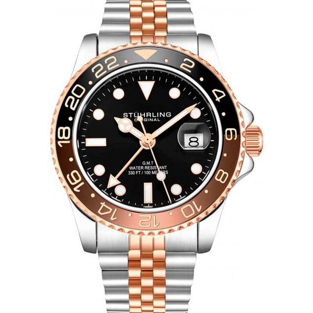 Stührling Aquadiver 3968.4 - Herr - 42 mm - Analogt - Quartz - Mineralglas - Black (22 mm)