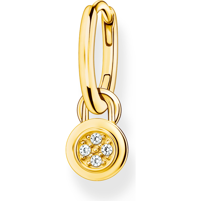 Thomas Sabo Single hoop earring with eyelet for charms yellow-gold plated yellow gold coloured CR720-414-39 - yellow gold-coloured/white - one size