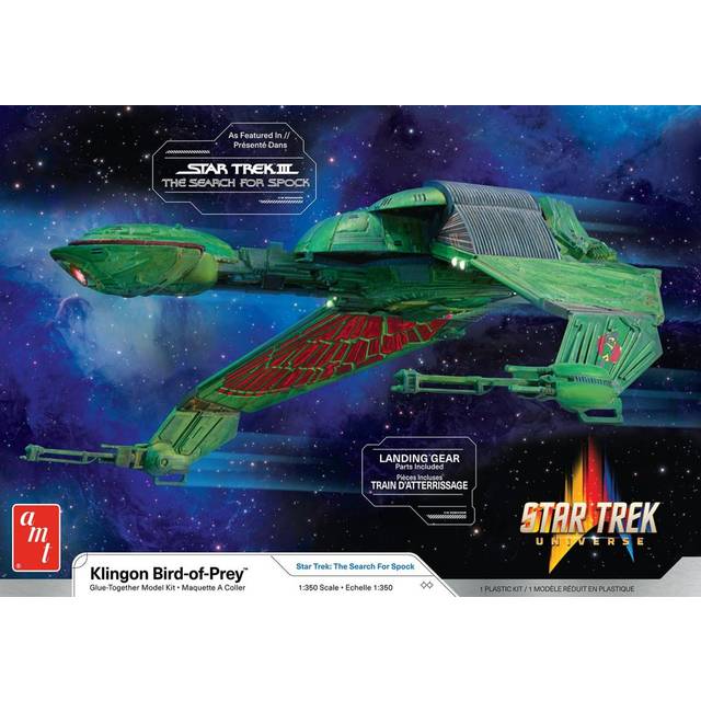 Skill 2 Model Kit Klingon Bird-of-Prey Spacecraft &#34;Star Trek III The Search For Spock&#34; (1984) Movie 1/350 Scale Model by AMT