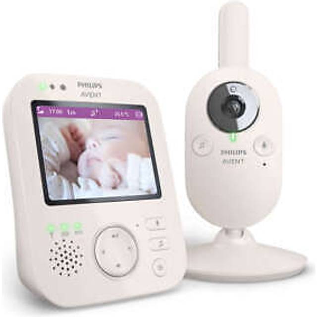 AVENT Philips Babymonitor med premiumkamera – DEKRA certifierad privat och säker – 3,5 tum skärm, x 4 zoom, mörkerseende, vaggvisor och termometer (SCD891/26)