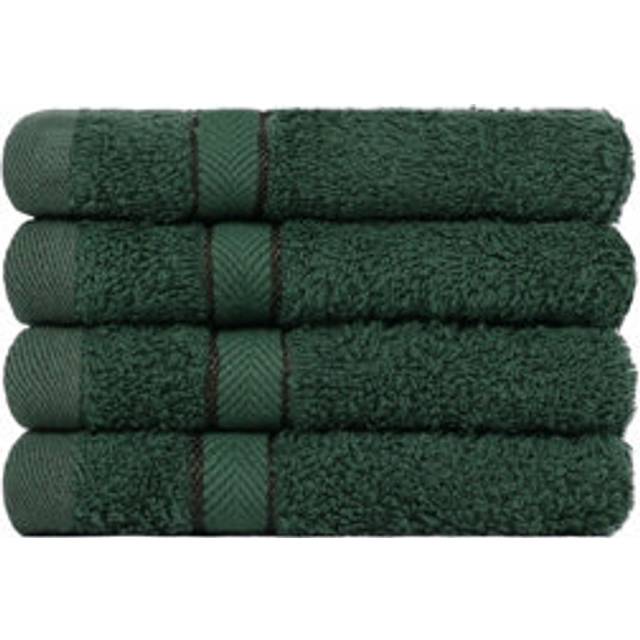 Brentfords 100% Cotton 4 Pack Face Cloths - Forest Green