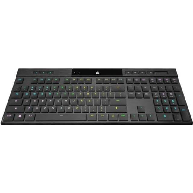 CORSAIR K100 AIR Wireless RGB Keyboard Ultra-Slim Gaming Mandeacutercanic - CHERRY MX touch-brytare och brännare låg profil - bluetooth - kompatibel iCUE - PC Mac PS5 PS4 Xbox - AZERTY FR- svart