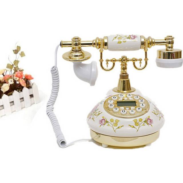 Vintage Antique Retro Caller ID Handset Desk Ceramic Telephone