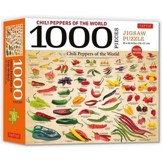 Chili Peppers of the World - 1000 Piece Jigsaw Puzzle : for Adults and Families - Finished Puzzle Size 29 x 20 inch (74 x 51 cm); A3 Sized Poster
