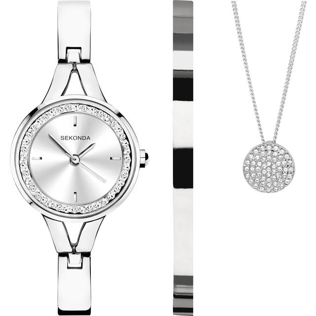 Sekonda Gift Set 49018 - Dam - Analogt - Quartz - Stainless Steel & Alloy - Mineralglas - Silver