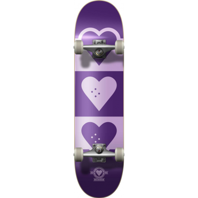 Hearty Supply Quadron Logo Skateboard - Purple (7.5")