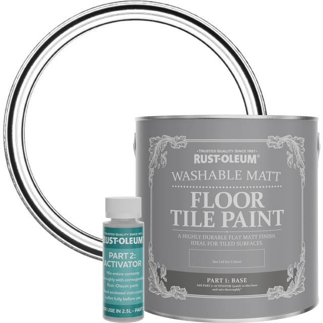Rust-Oleum Floor Tile Paint Cotton Matt 2.5L - White