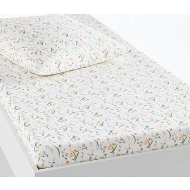 Miria Floral 100% Organic Cotton Fitted Sheet - floral print - 90X140CM