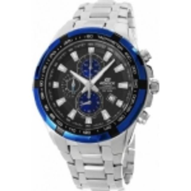 Casio edifice ef-539d-1a2 | black & blue chronograph watch | stainless steel ban