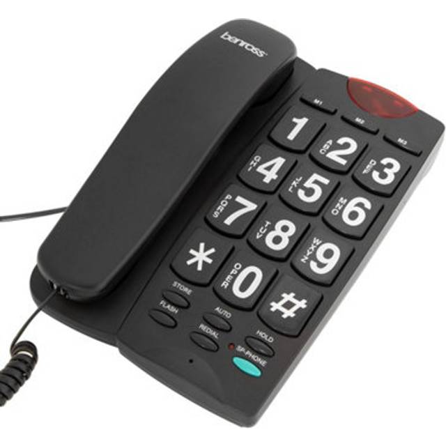 Benross Jumbo Button Telephone & LED Light - Black
