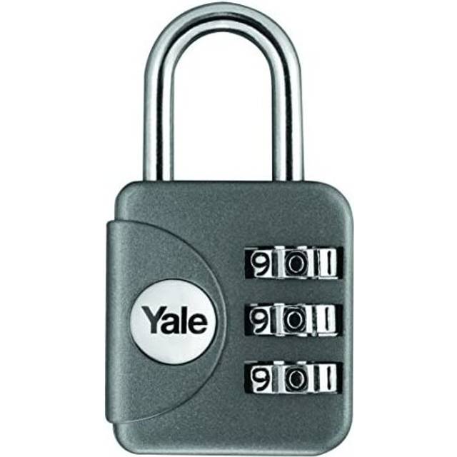 Yale YP1/28/121/1G Combination Travel Padlock, Grey, 28mm, pack of 1, suitable for travel bags and luggage