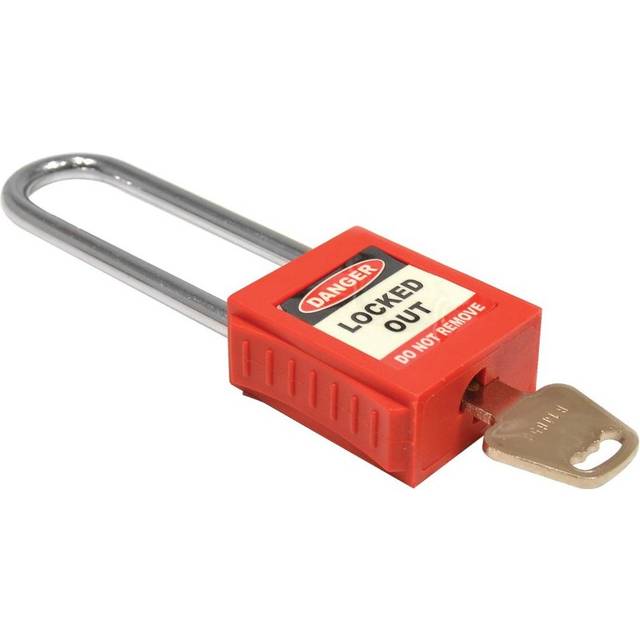 Matlock Safety Lockout Orange Long Shackle Key Padlock