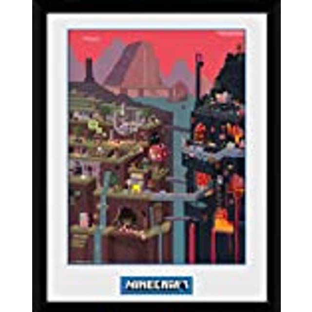 GB eye Minecraft World 30 x 40 cm inramat samlartryck