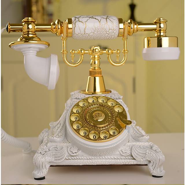 (White) Vintage Antique Retro Rotary Handset Telephone