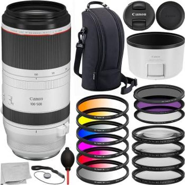 Canon RF 100-500mm f/4.5-7.1L is USM Lens with Advanced Accessory Bundle. Includes: 3PC Filter Kit 6pc Gradual Color Filter Kit 4pc Marco Filter K