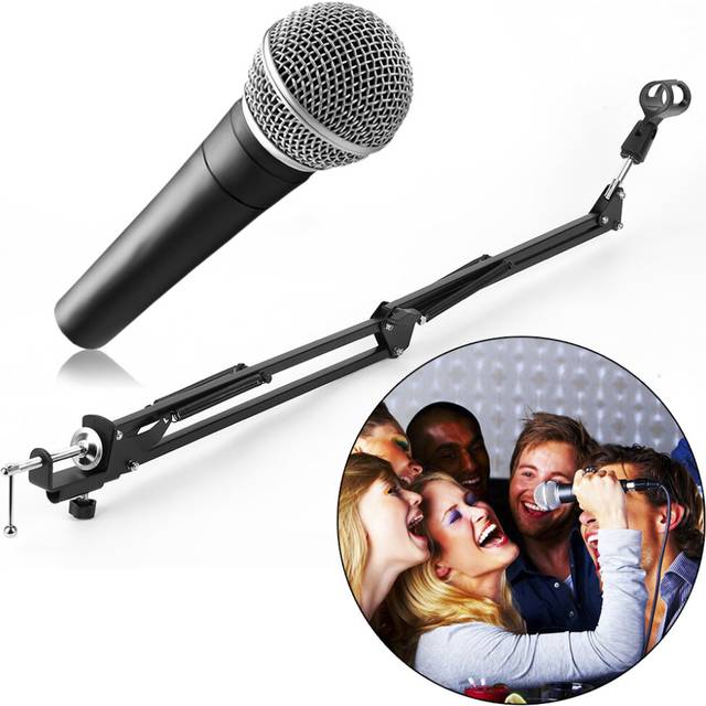 Mic Microphone Suspension Boom Scissor Arm Stand Holder for Studio Broadcast